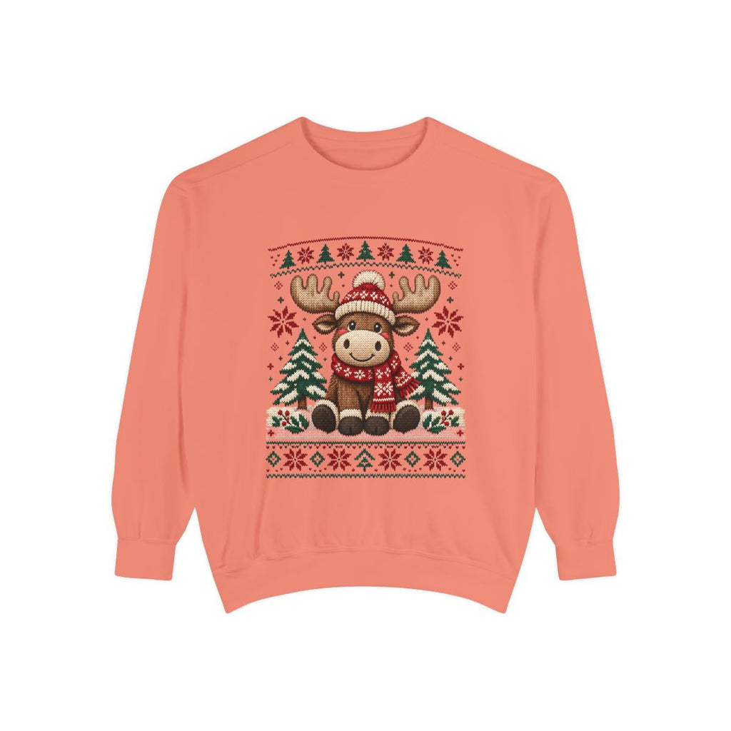 Cozy Moose Sweater Christmas Sweatshirt | Holiday Moose Graphic