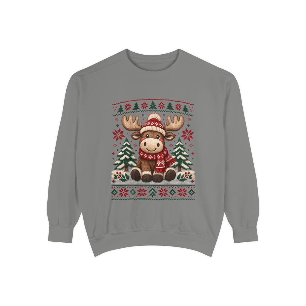 Cozy Moose Sweater Christmas Sweatshirt | Holiday Moose Graphic