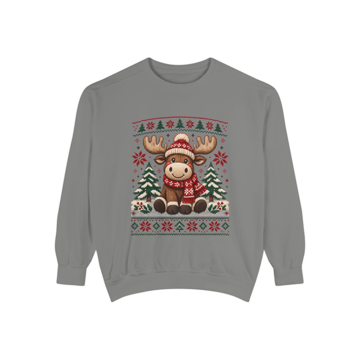 Cozy Moose Sweater Christmas Sweatshirt | Holiday Moose Graphic
