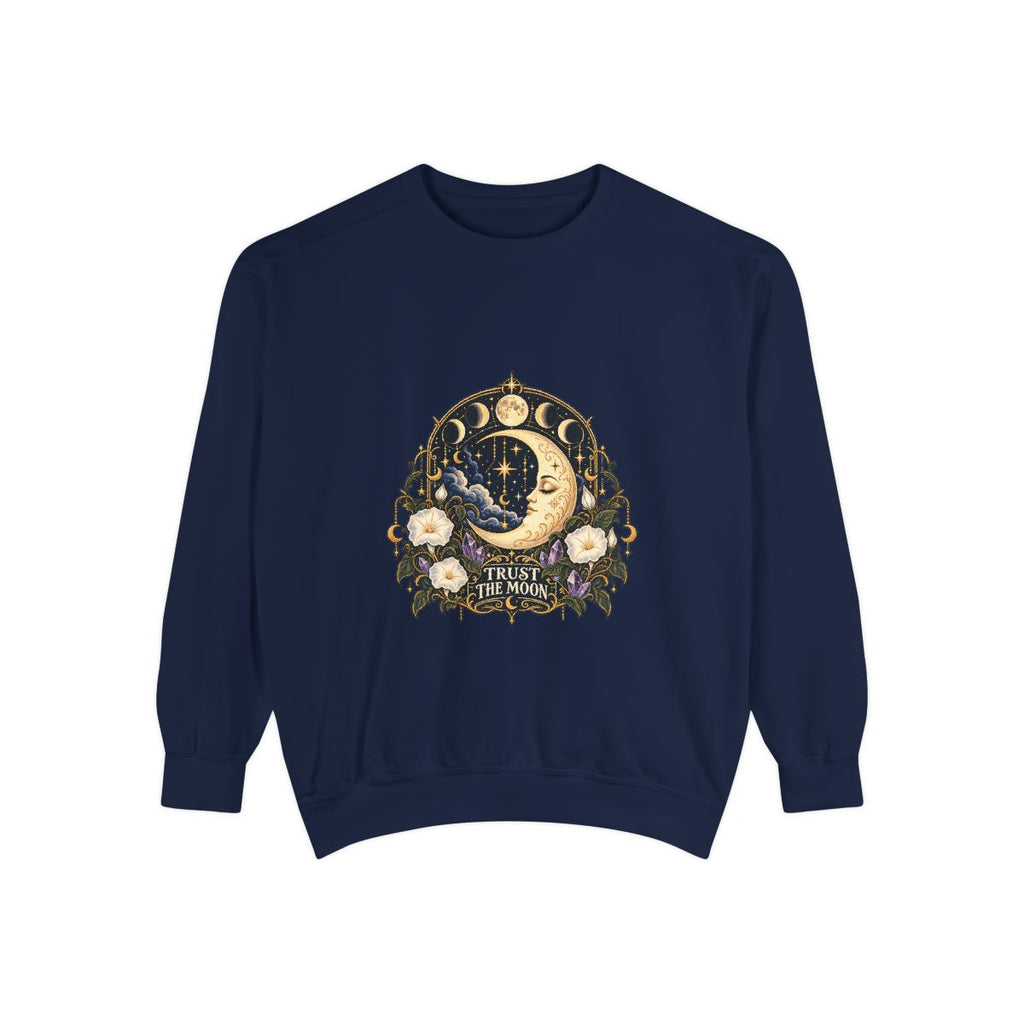 Crescent Moon Floral Illustration Sweatshirt | Night Witch Tarot Vibes