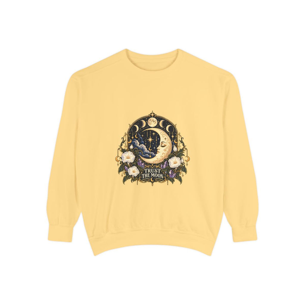 Crescent Moon Floral Illustration Sweatshirt | Night Witch Tarot Vibes