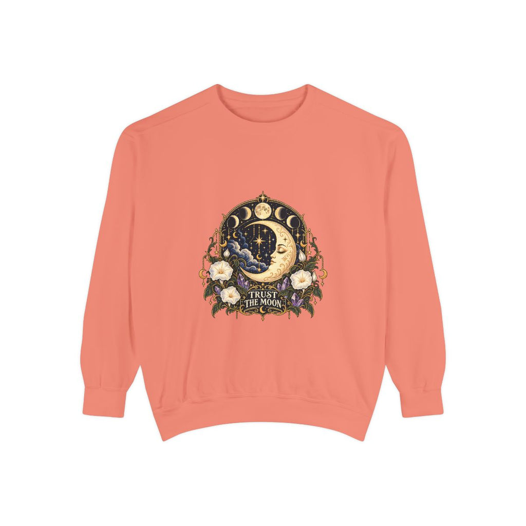Crescent Moon Floral Illustration Sweatshirt | Night Witch Tarot Vibes