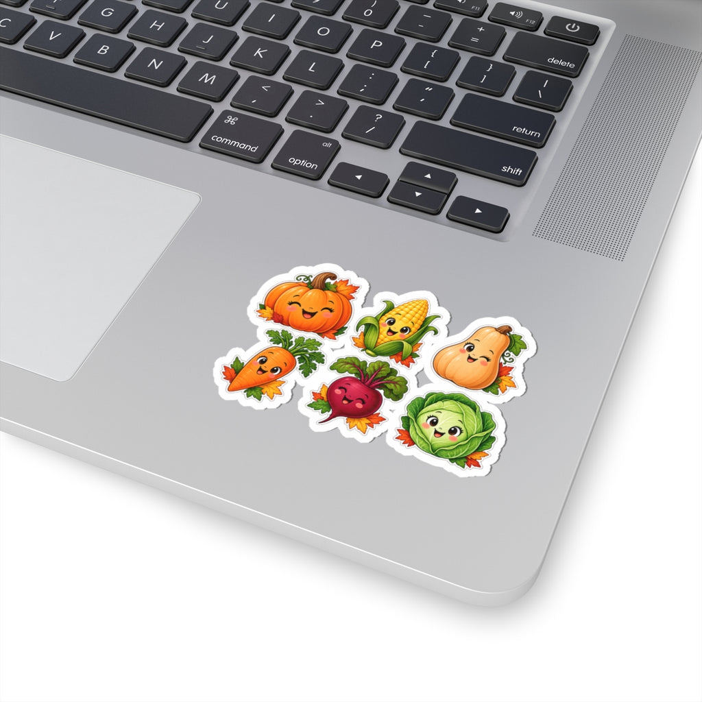 Cute Autumn Veggies sticker set | Pumpkin Corn Carrot Beet Cabbage kiss-cut stickers