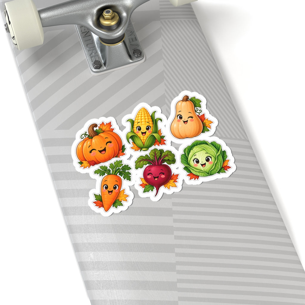 Cute Autumn Veggies sticker set | Pumpkin Corn Carrot Beet Cabbage kiss-cut stickers