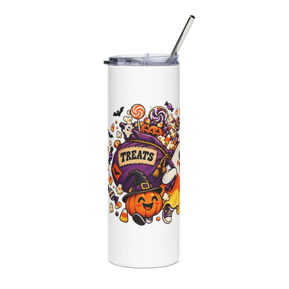 Cute Candy Ghost Halloween Tumbler | 20oz Stainless Steel