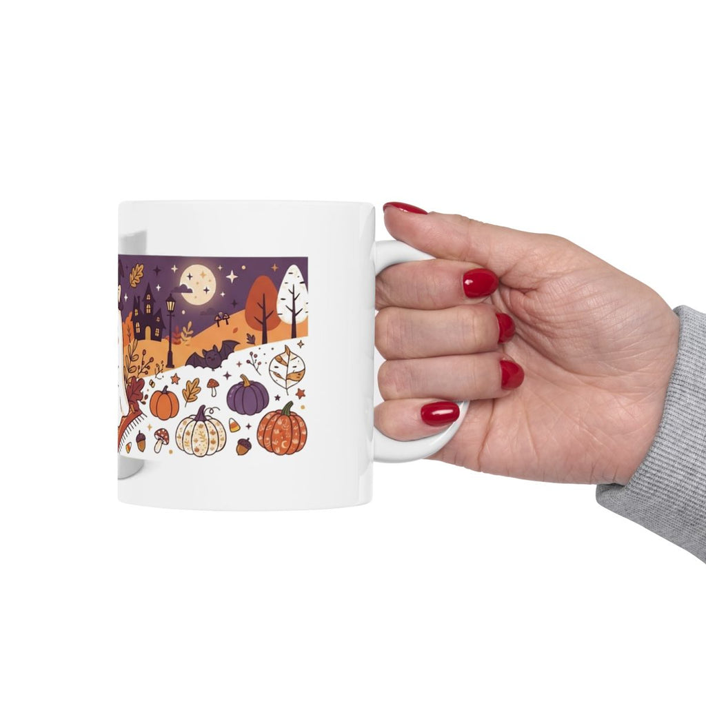 Cute Ghost Drinking Coffee Mug | Halloween Fall Coffee Cup