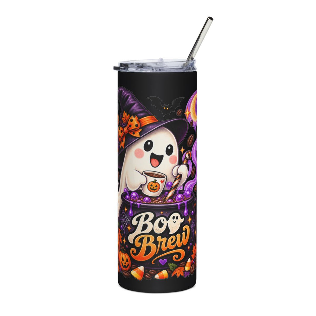 Cute Ghost Witch Boo Brew Tumbler | Halloween Stainless Steel 20oz