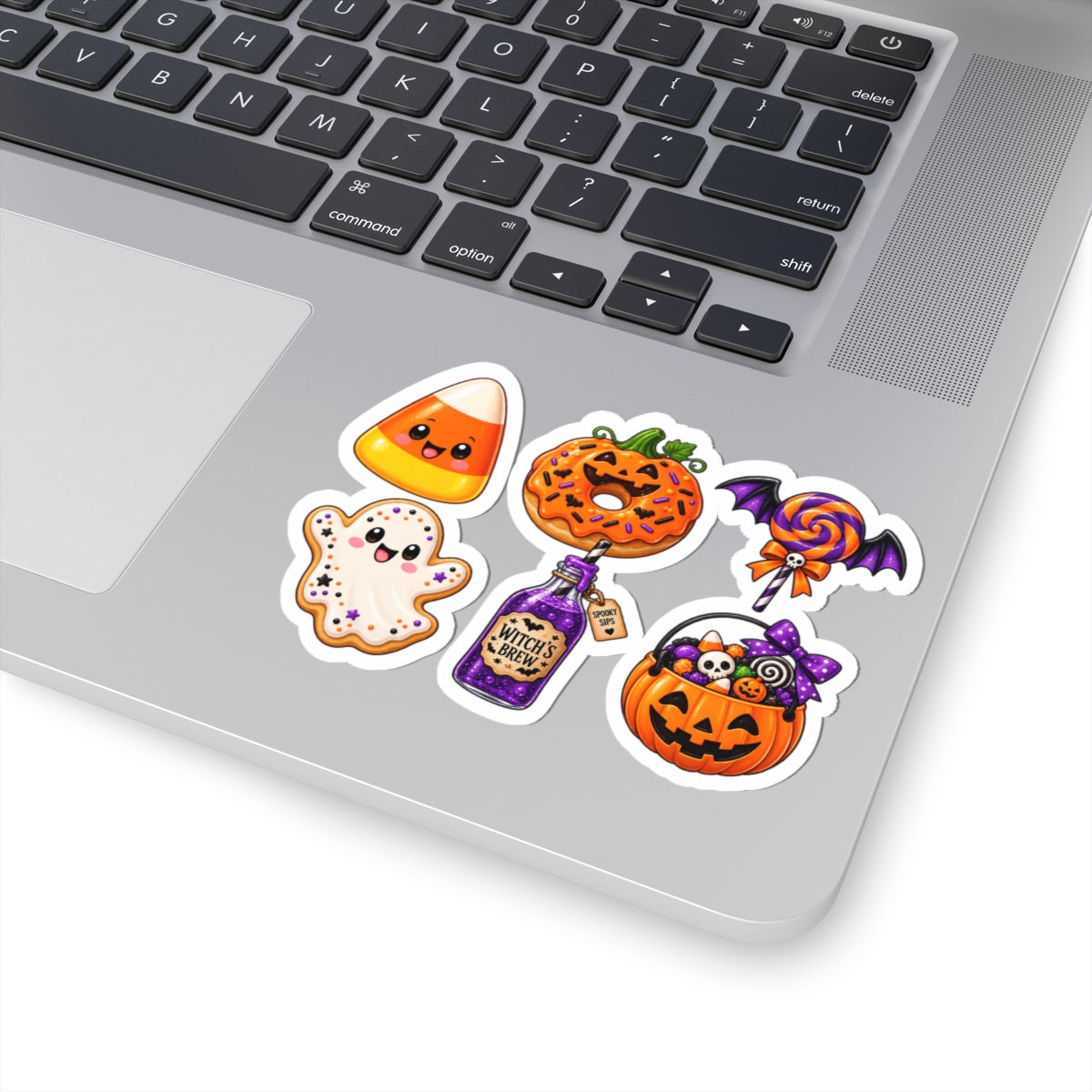 Cute Halloween Candy Corn Ghost Pumpkin Stickers | Kiss-Cut Stickers