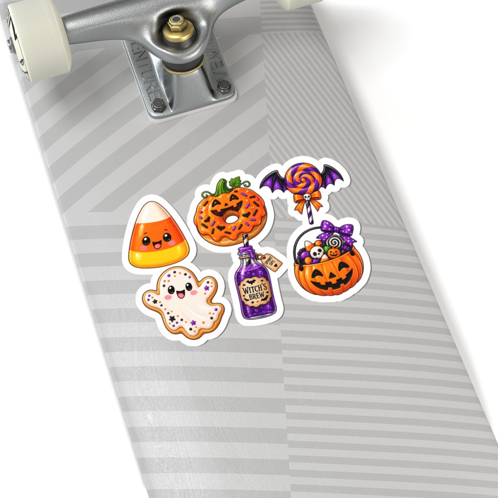 Cute Halloween Candy Corn Ghost Pumpkin Stickers | Kiss-Cut Stickers