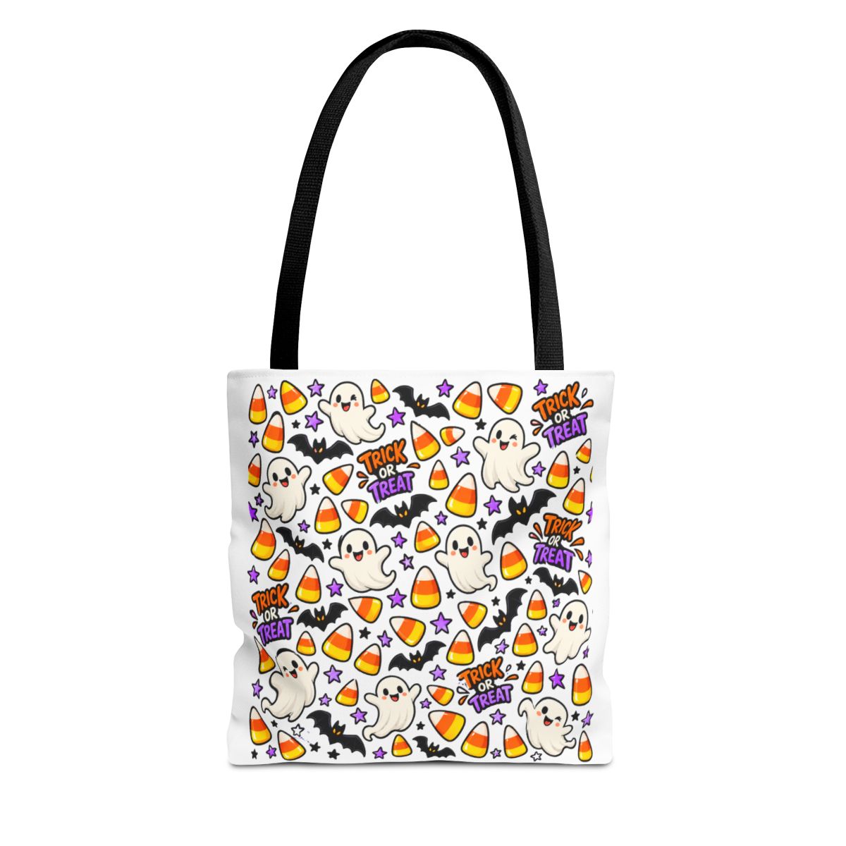 Cute Halloween Ghosts Candy Corn Pattern Tote Bag | Trick or Treat Allover Print