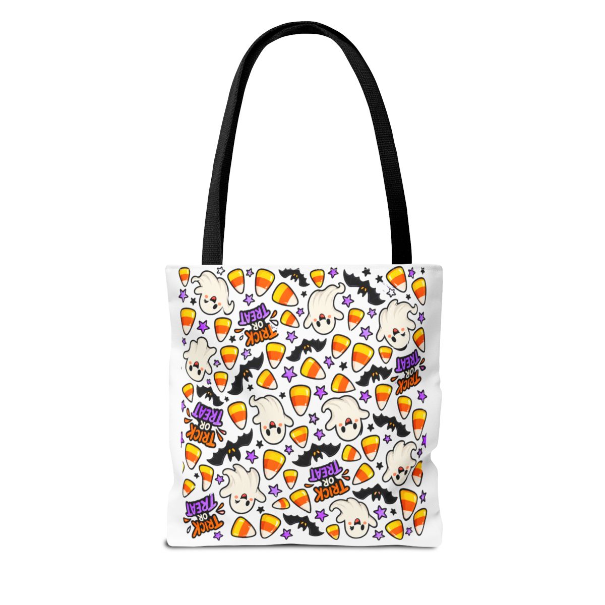 Cute Halloween Ghosts Candy Corn Pattern Tote Bag | Trick or Treat Allover Print