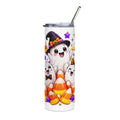 Cute Halloween Ghosts Stainless Steel Tumbler | Candy Corn Skinny Tumbler