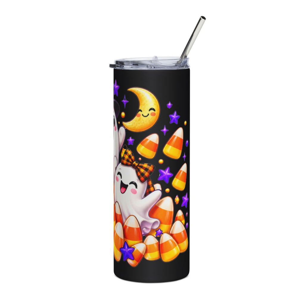 Cute Halloween Ghosts Stainless Steel Tumbler | Candy Corn Skinny Tumbler