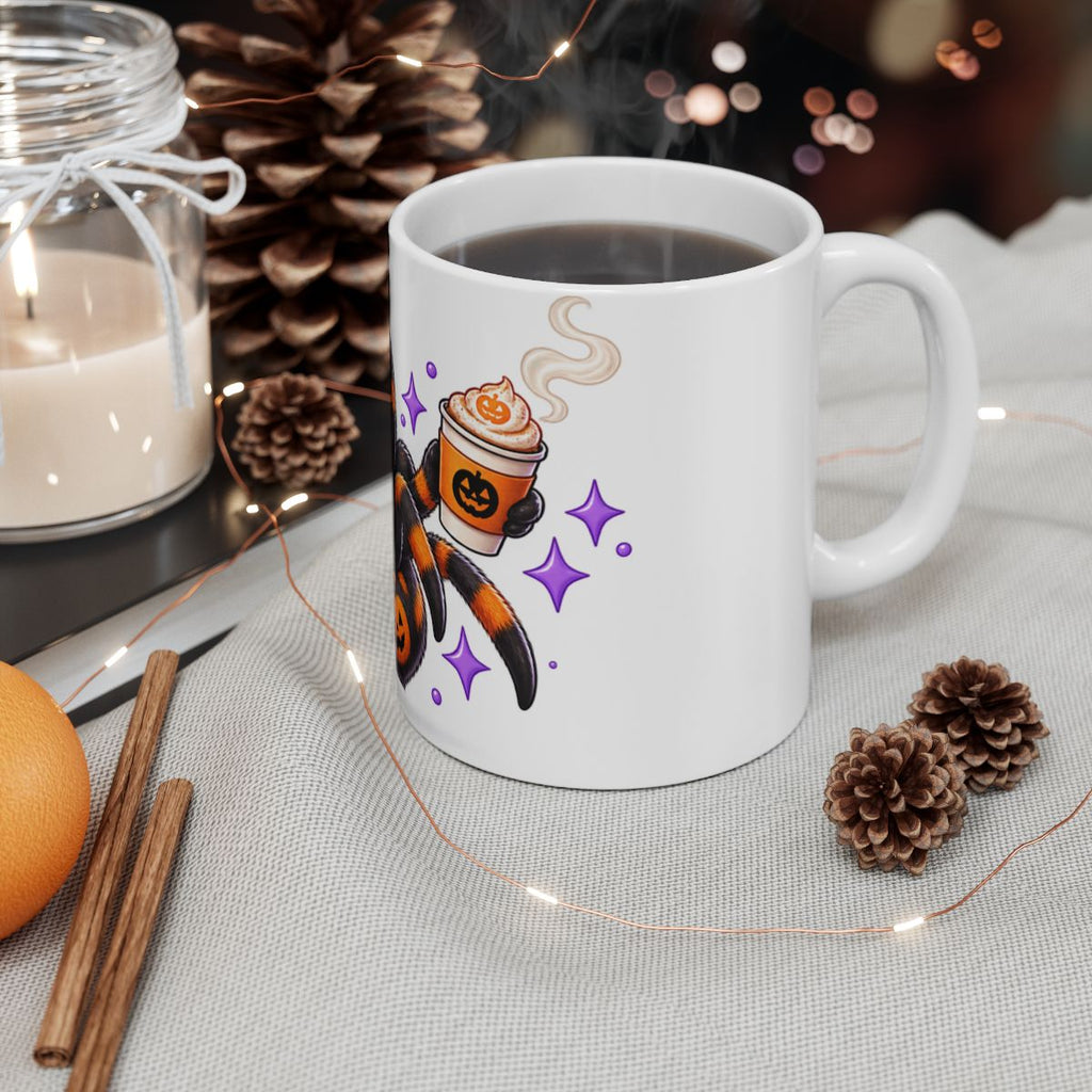 Cute Halloween Spider Mug | Pumpkin Beanie Coffee Ceramic Mug
