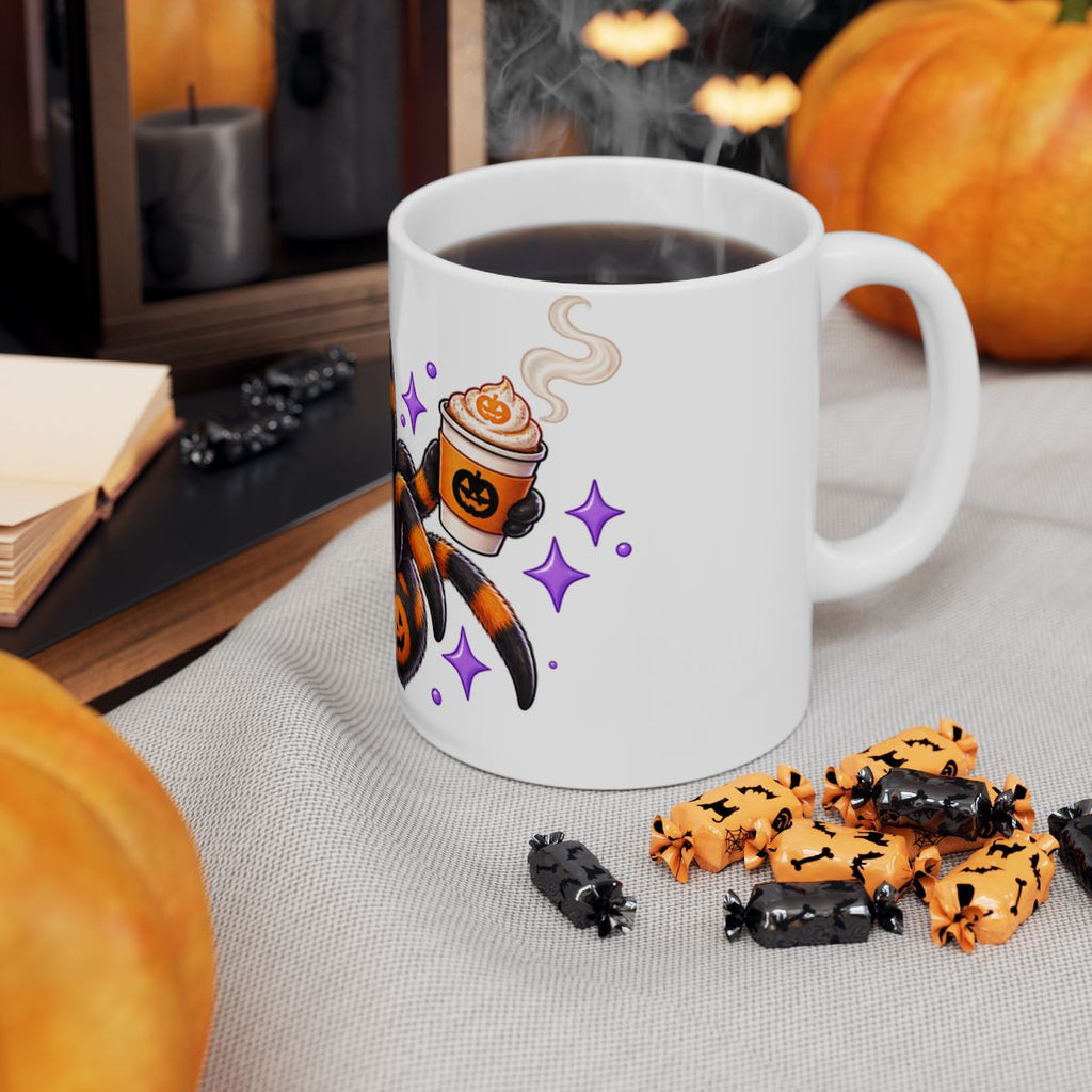 Cute Halloween Spider Mug | Pumpkin Beanie Coffee Ceramic Mug
