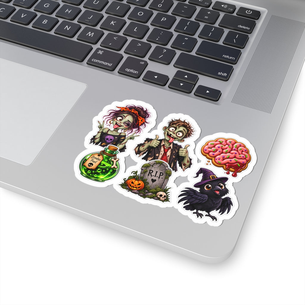 Cute Halloween Zombie Brain Crow Poison Potion Sticker Set | Kiss-Cut Stickers