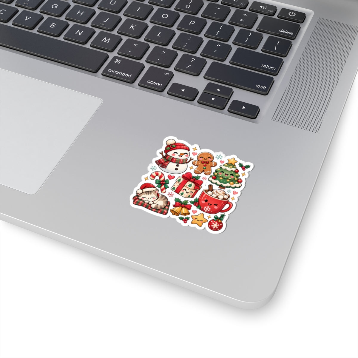 Cute Holiday Christmas Characters Kiss-Cut Stickers | Snowman, Tree, Gingerbread