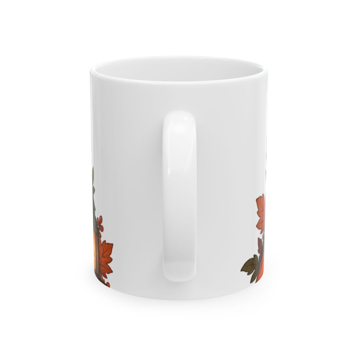 Cute Jack-o'-Lantern Pumpkin and Black Cat Halloween Mug | Ceramic Mug