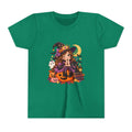 Cute Little Witch Halloween Youth Tee | Pumpkin, Cat, Moon, Lantern