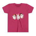 Cute Trio Ghosts Youth Tee | Kids Halloween Shirt, Cartoon Ghosts with Bow