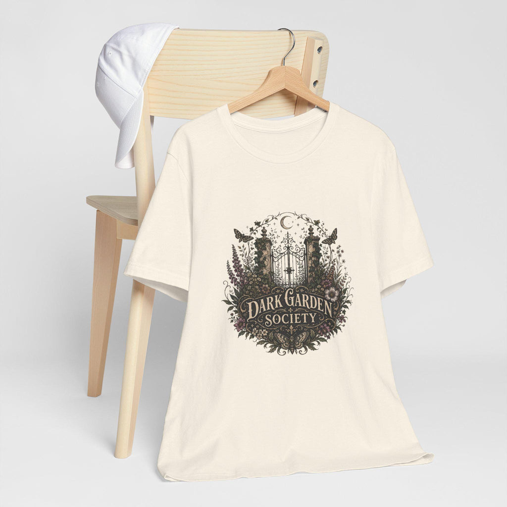 Dark Garden Society tee | Gothic floral crest, moon & crows