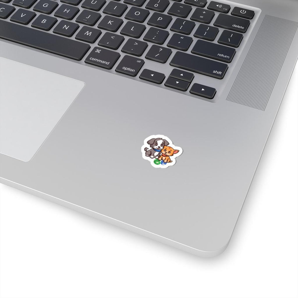 Cute Puppy And Kitten Illustration Sticker