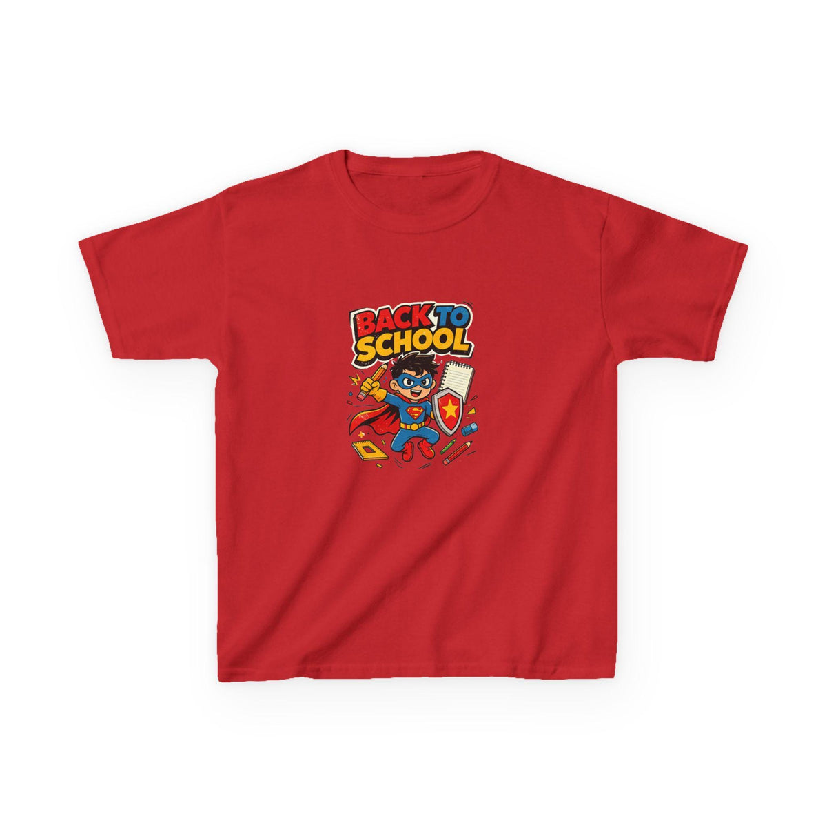 Back to School Superhero Kids Tee | Cute School Supplies Design
