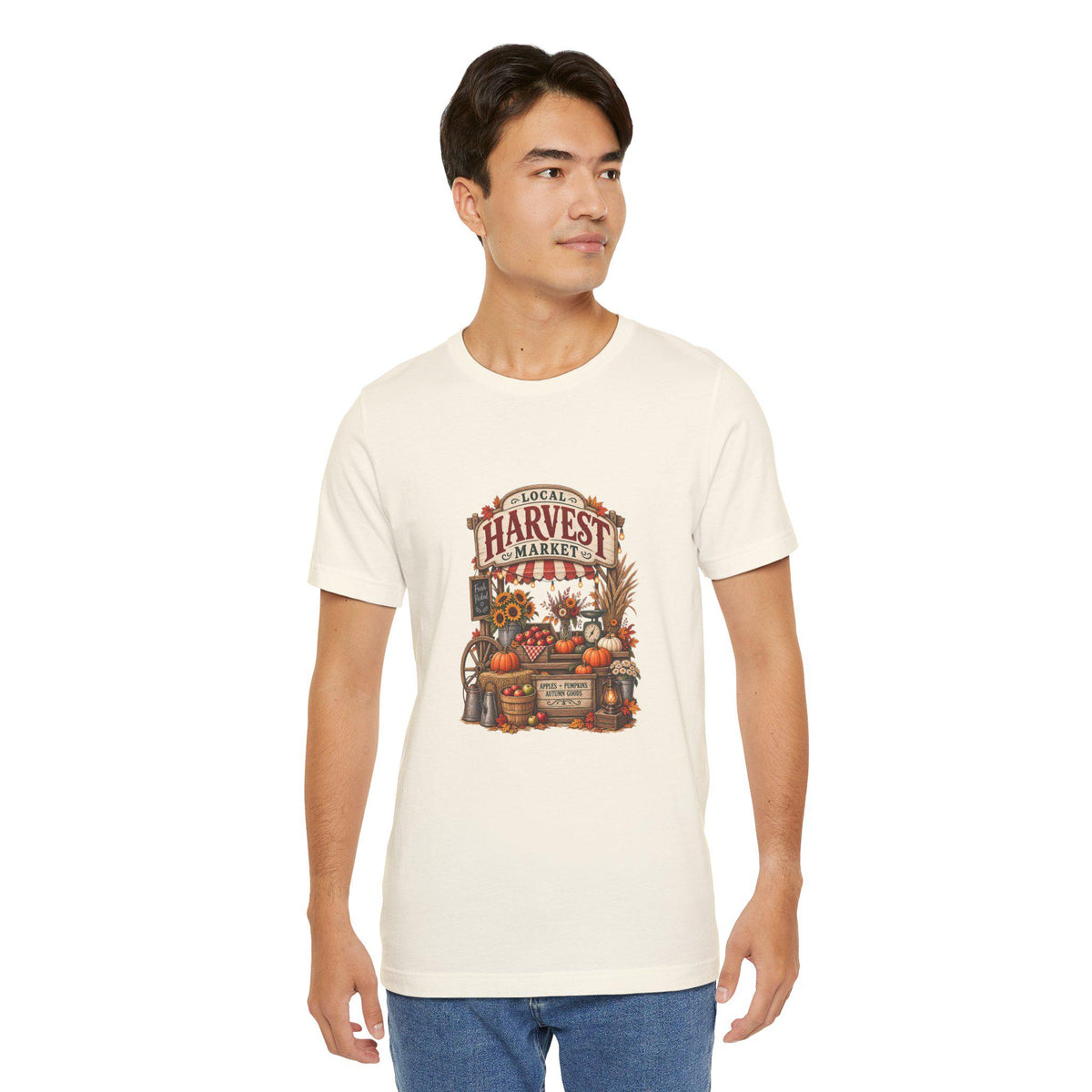 Harvest Market Illustration Tee | Fall Pumpkin Sunflower Farmstand Shirt