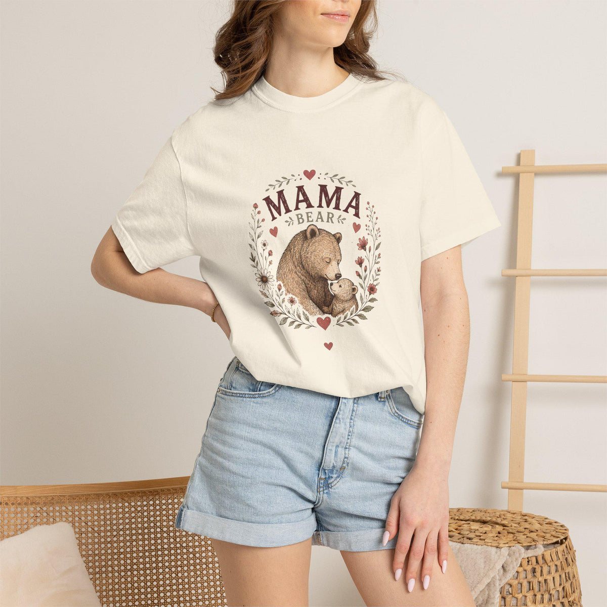 Mama Bears T-Shirt | Mama Bear Illustration, Floral Wreath, Mom Animal Shirt