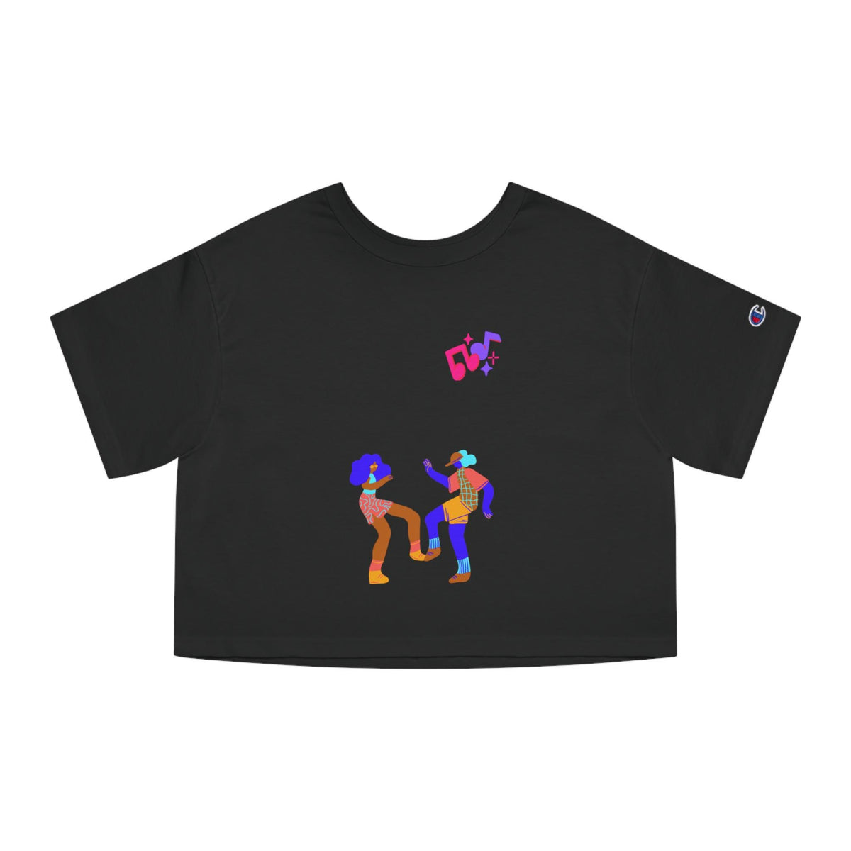 Dancing Couple Cropped T-Shirt | Retro Music Illustration