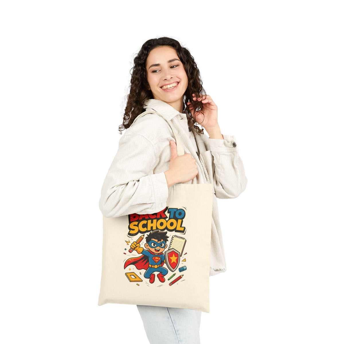 Back To School Superhero Kids Tote Bag