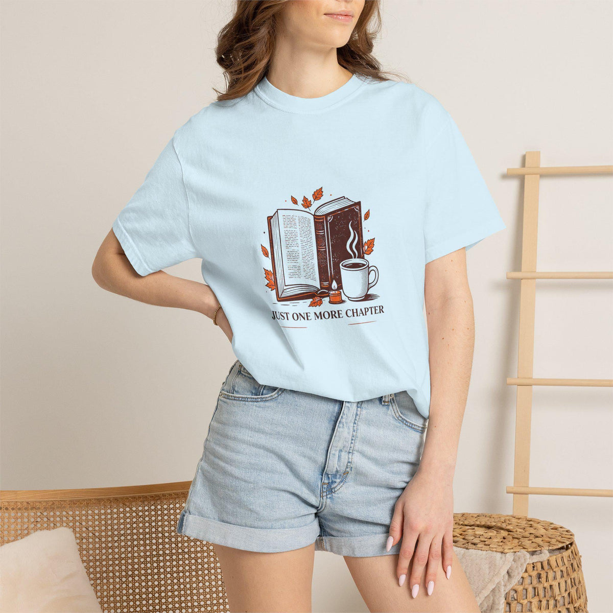Just One More Chapter T-Shirt | Book Lover Tee, Coffee & Books Design