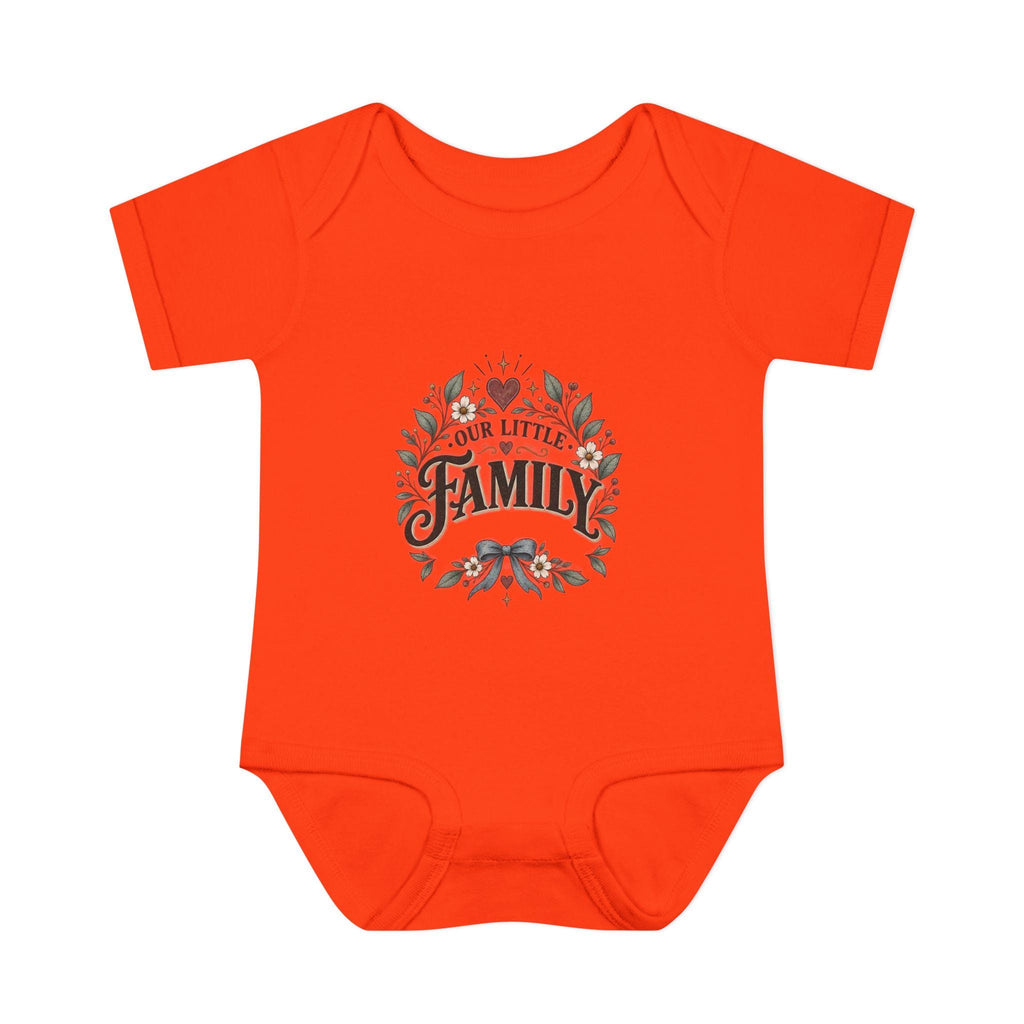 Our Little Family Infant Bodysuit | Floral Heart Woodland Baby Onesie