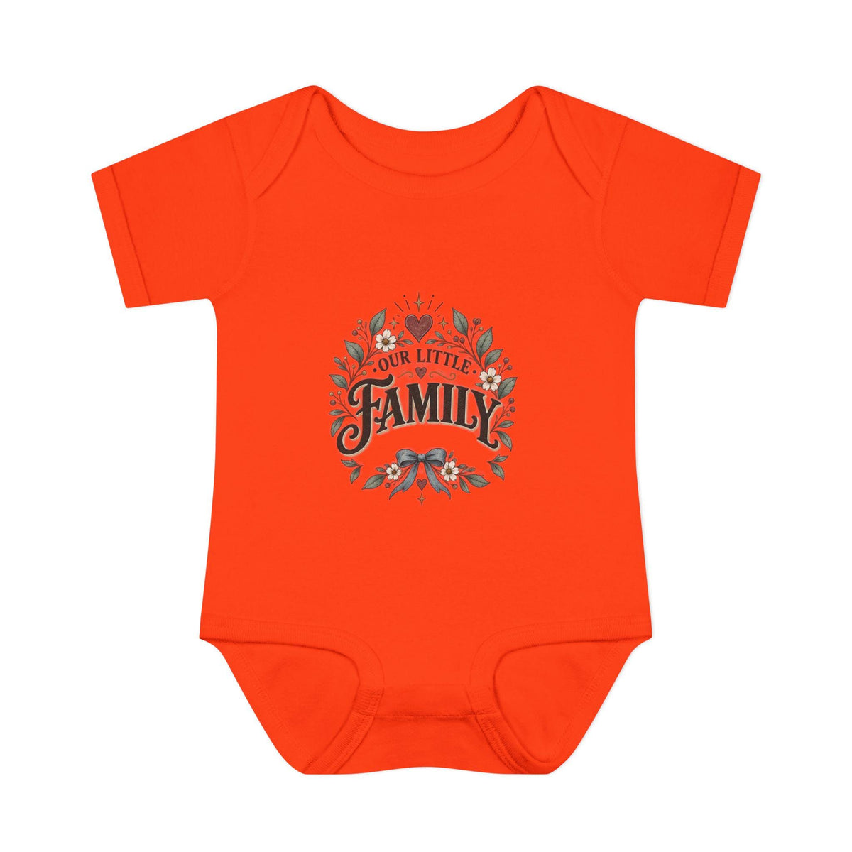 Our Little Family Infant Bodysuit | Floral Heart Woodland Baby Onesie