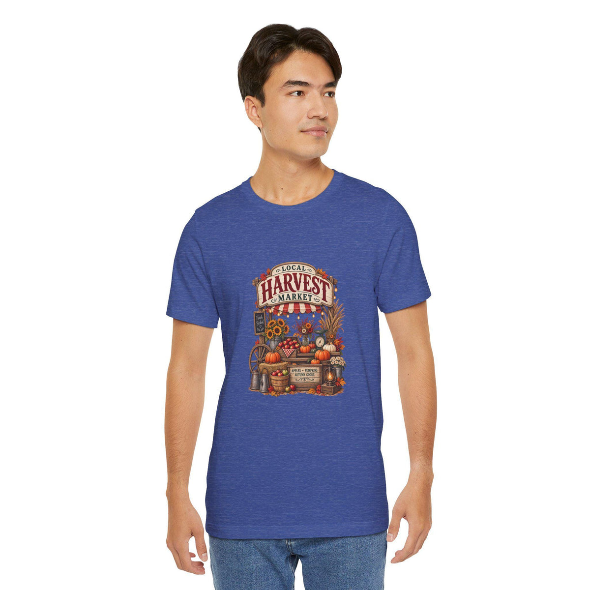 Harvest Market Illustration Tee | Fall Pumpkin Sunflower Farmstand Shirt