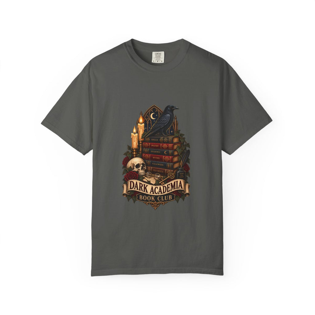 Dark Academia Book Club T-shirt | Raven, Books, Skull, Candle