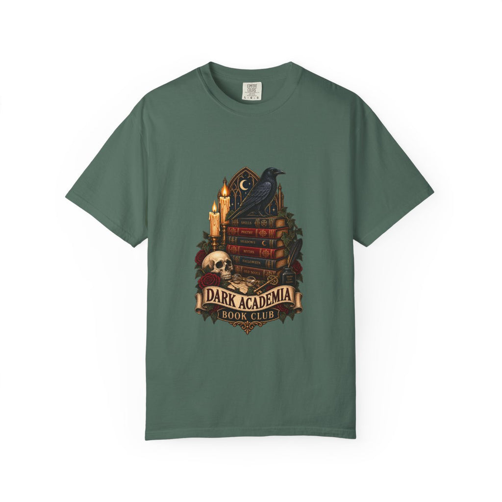 Dark Academia Book Club T-shirt | Raven, Books, Skull, Candle