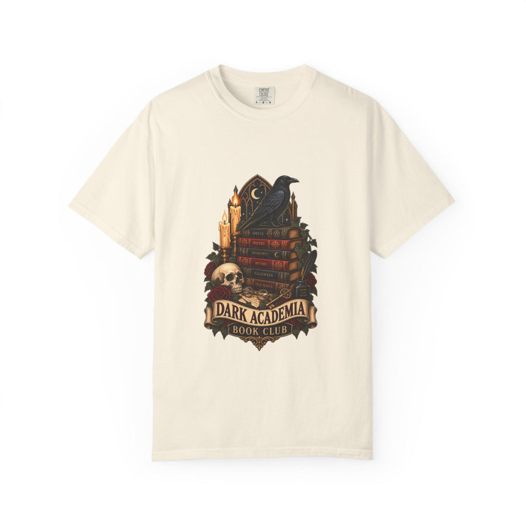 Dark Academia Book Club T-shirt | Raven, Books, Skull, Candle