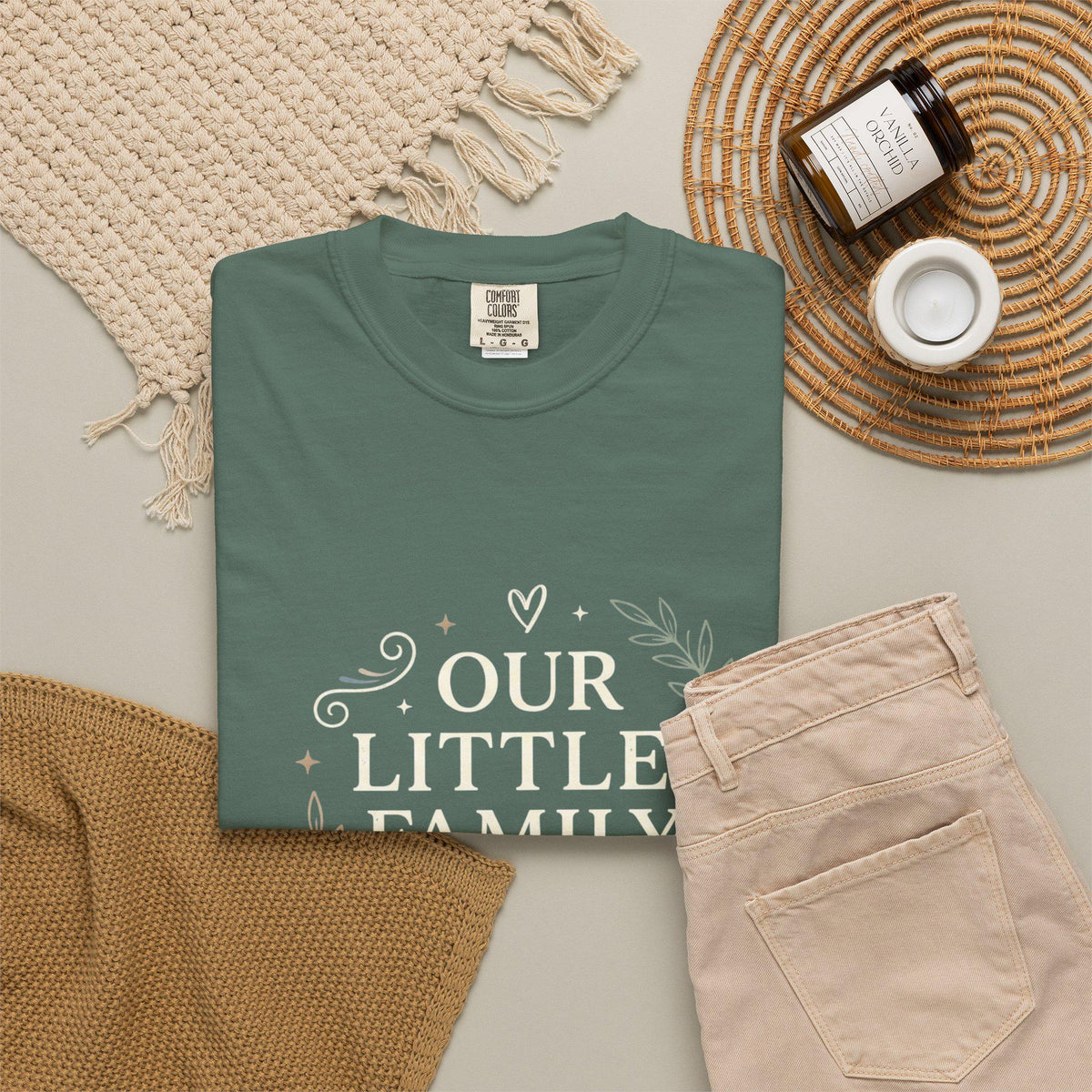 Floral Wreath Script T-Shirt | Minimal Botanical Tee