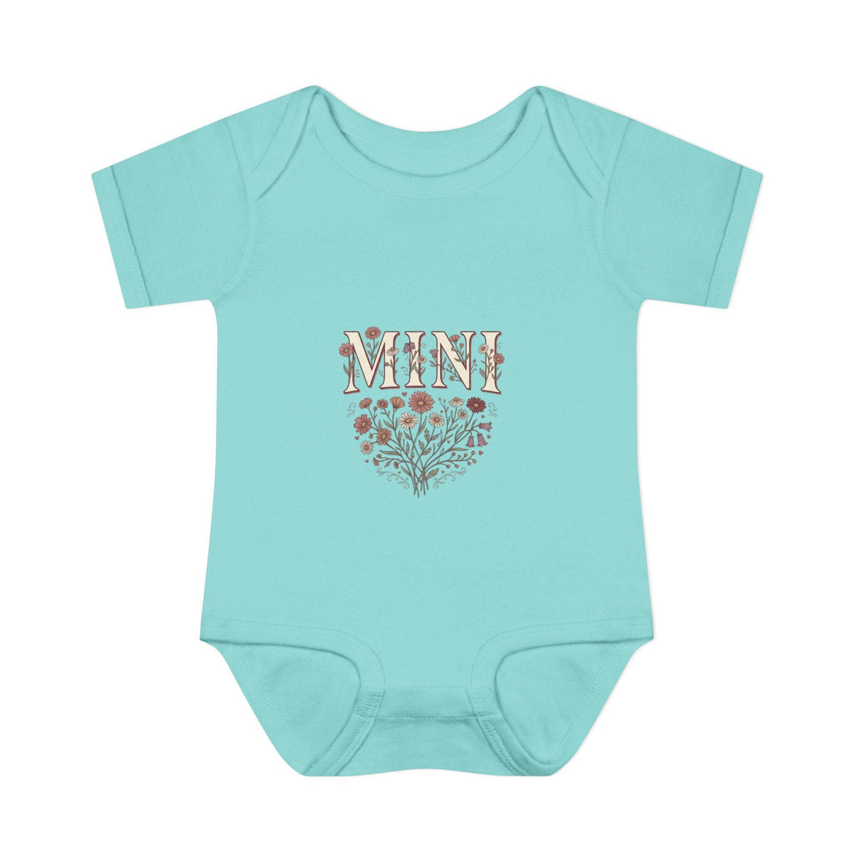 Mini floral heart Infant Bodysuit | baby onesie with floral 'MINI' design