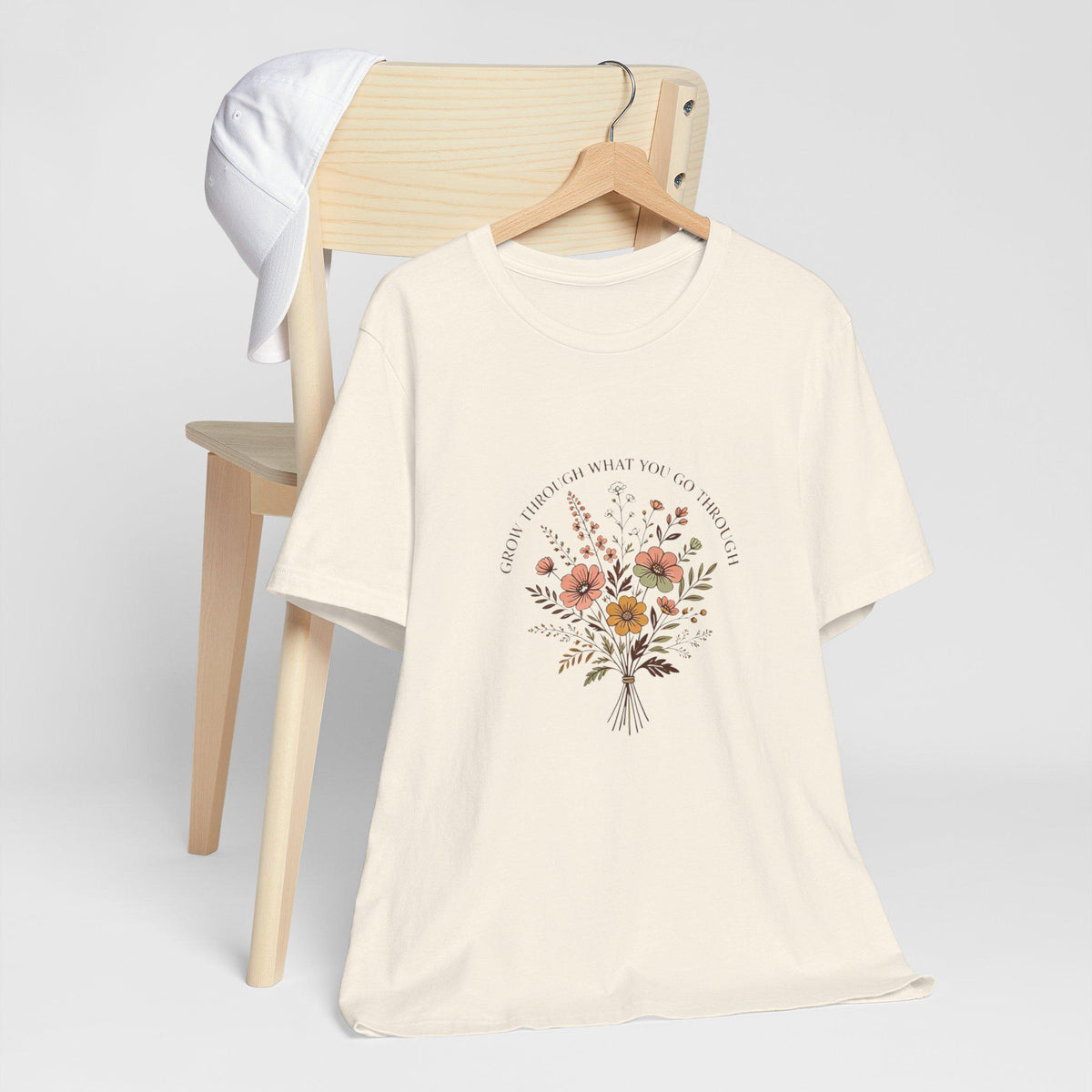 Wildflower Bouquet Tee | Hand-Drawn Floral Illustration, Neutral Tones