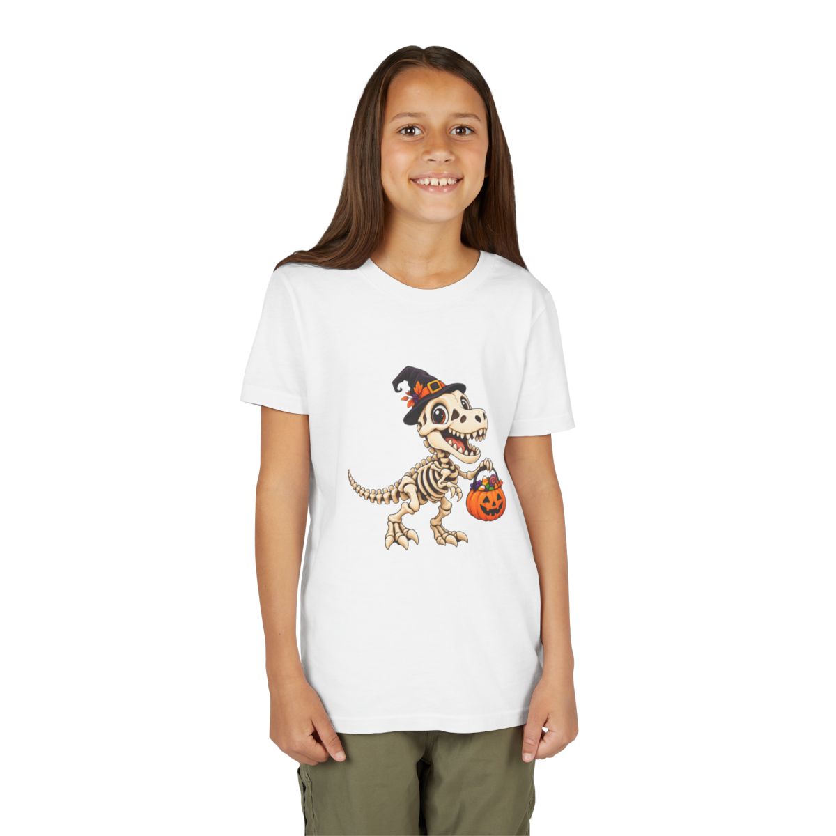 Dinosaur Skeleton Trick-or-Treat Tee | Halloween Kids Shirt