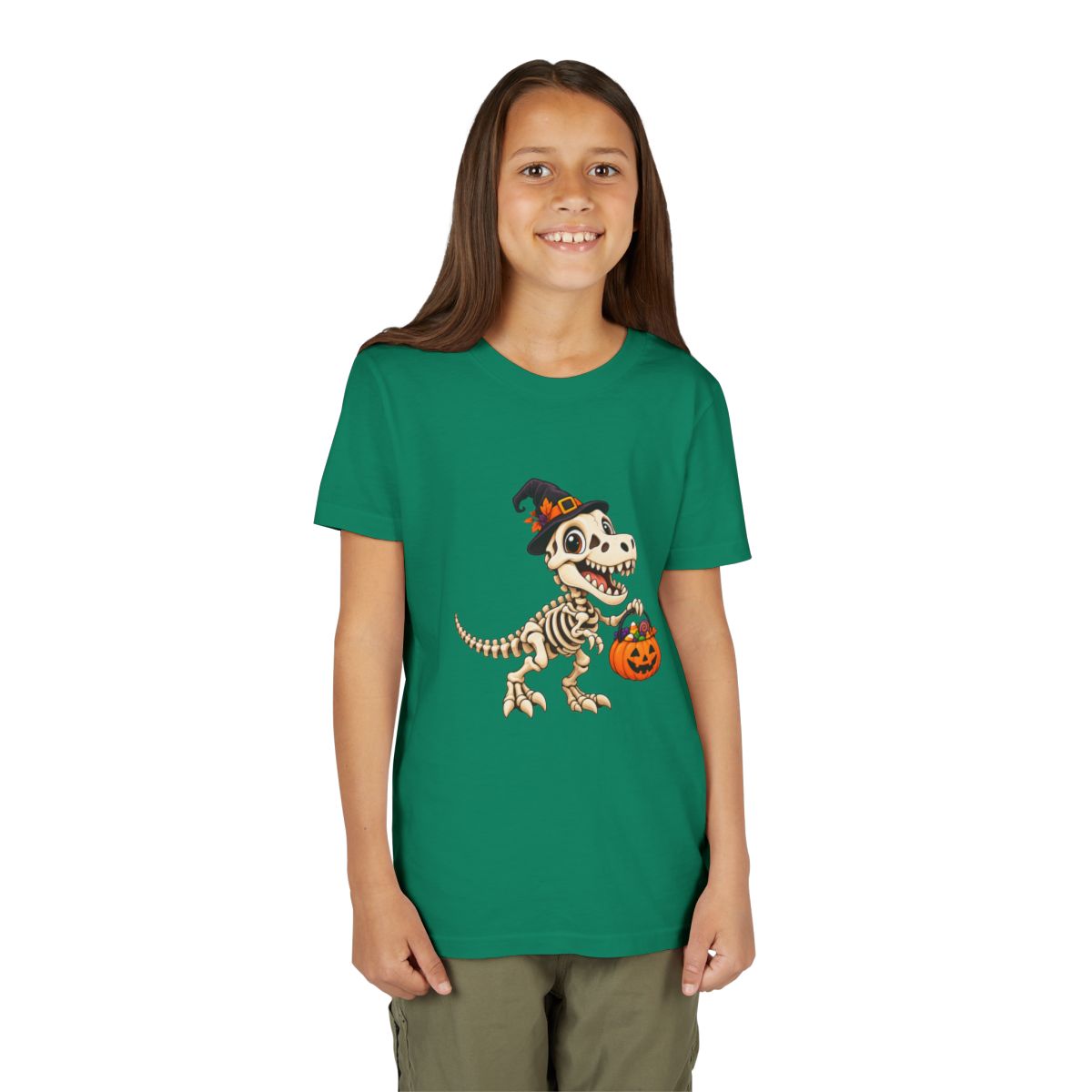 Dinosaur Skeleton Trick-or-Treat Tee | Halloween Kids Shirt
