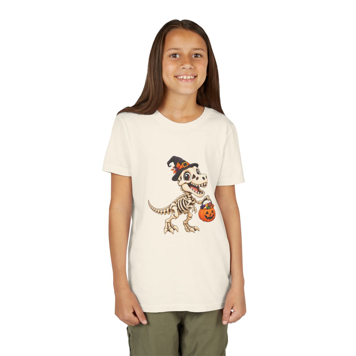 Dinosaur Skeleton Trick-or-Treat Tee | Halloween Kids Shirt