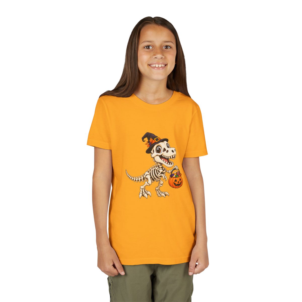 Dinosaur Skeleton Trick-or-Treat Tee | Halloween Kids Shirt