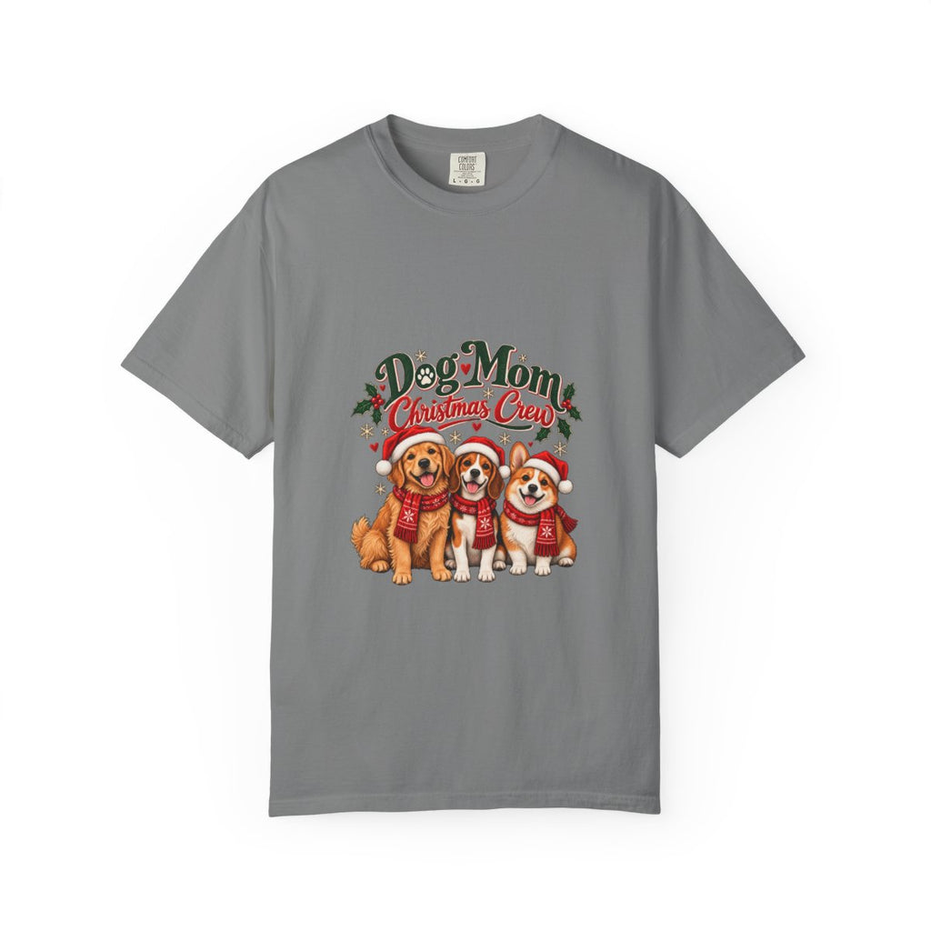 Dog Mom Christmas Crew T-Shirt | Cute Dogs Holiday Tee