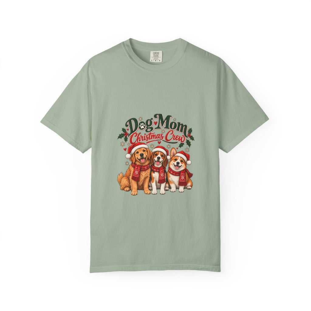Dog Mom Christmas Crew T-Shirt | Cute Dogs Holiday Tee