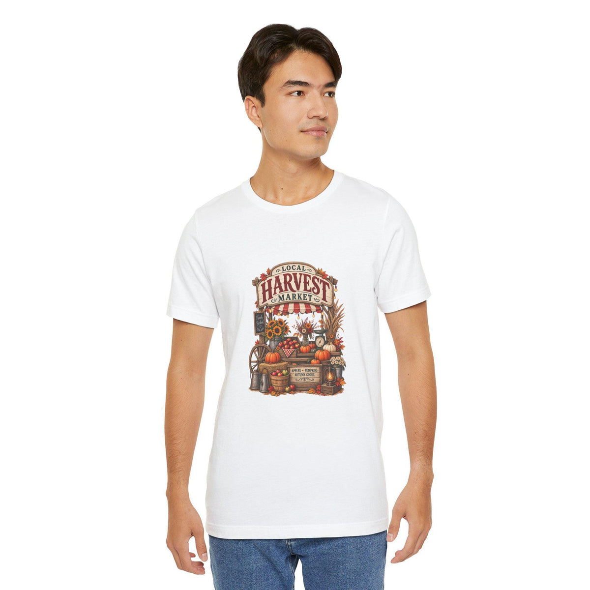 Harvest Market Illustration Tee | Fall Pumpkin Sunflower Farmstand Shirt