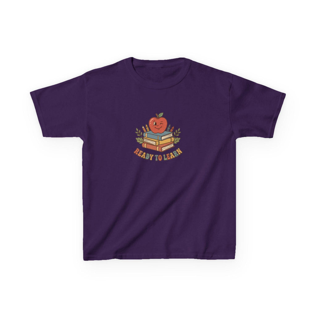 Apple on Books Kids T-Shirt | Back to School Cute Teacher Shirt