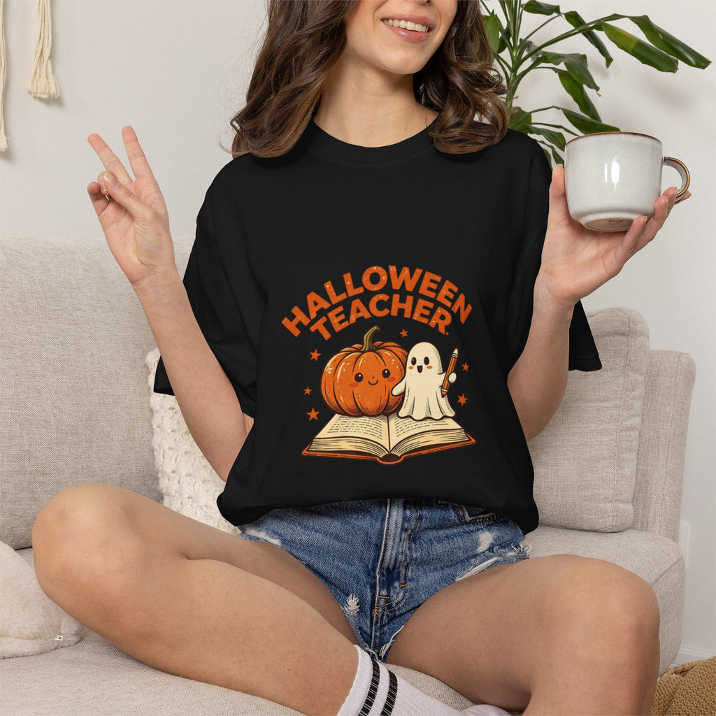Halloween Teacher Pumpkin and Ghost T-shirt | Cute Spooky Classroom Tee
